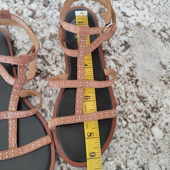 Dune London Leather  Brown  Studded Open Toe Gladiator Sandals Sz 8/38 - Picture 8 of 9
